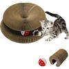 Andiker Magic Organ Cat Scratching Board, cartone ondulato Gatto Graffi con Palla per Giocare Graffiare Zampe, Pieghevole Levigatura Gatto Giocattolo per Gatti Al Coperto Per Esercizio Mentale e