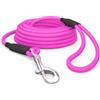 SNOOT Guinzaglio rotondo per cani, impermeabile, 10 m, con cinturino da polso, robusto guinzaglio per allenamento a ruota libera rosa, fino a 35 kg