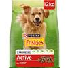 FRISKIES | Attivo | Cane | Crocchette per Cani Adulti | Manzo | Aiuta a Mantenere Alto Livello di energia | Borsa | 12 KG