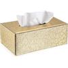 BTSKY Scatola portaoggetti rettangolare in pelle sintetica per carta velina, decorazione elegante e alla moda (dorata)
