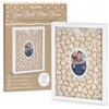 MIJOMA Cornice portafoto in legno bianco con 72 cuori in legno da scrivere, alternativa al libro degli ospiti per matrimonio, battesimo, compleanno, decorazione ricordo da appendere