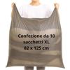CLEVERBAG Confezione da 10 sacchetti portaabiti, XXL, 82 x 125 cm, impermeabili, resistenti in polietilene, con maniglie, per trapunte, cuscini, giocattoli, carico massimo 15 kg