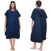 Pameil Poncho da bagno per uomo e donna, asciugamano poncho, poncho in microfibra per surf, lungo aiuto per il cambio con cappuccio per uomo e donna, asciugamano ideale per spiaggia, surf, surfare (Blu scuro
