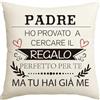 Artoid Mode Copricuscino Regalo per Padre, Copertura Compleanno Natale Matrimonio Festa della Papa 45 x 45 cm Nessuna Imbottitura