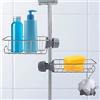 Gvolatee porta sapone per doccia senza foratura, portasapone cucina in acciaio inox 304, antiruggine Portaoggetti Bagno, mensola doccia, Regolabile supporto per Spugne, shampoo, Aste da 15-30mm