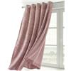 BEAUTEX Tenda oscurante in velluto con occhielli, opaca, 140 x 225 cm (larghezza 140 cm, altezza 225 cm, rosa)