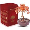 WEILAOK Albero della Vita di Quarzo Rosa, Pietre Chakra Oggetti, Soprammobile Portafortuna, Feng Shui Pietre e Cristalli, Meditazione Reiki Oggetti per Decorazione della Casa Regali di Compleanno