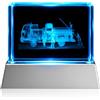 Kaltner Präsente, luce atmosferica, un regalo molto speciale:Luce a LED / blocco in cristallo trasparente / Incisione a laser in 3D, motivo: VIGILI DEL FUOCO