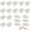 Joysuelly 20 Pezzi Trasparente LED Strisce di Connettori, 6 Connettori Rapidi Centrali Trasparenti 14 Angolari a L Strisce Luminose Senza Saldatura Spina Adatto Per LED COB a 2 Pin da 8 MM di Larghezza