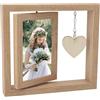 UOCAI Cornice Portafoto in Legno, 10 x 15 cm, Personalizzata su Entrambi i Lati, Girevole con Ciondolo a Cuore, Regalo di Compleanno