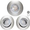 Scandinavian home Lysea Scandinavian home Set di 3 faretti da incasso a LED 230V 4,3W bianco caldo orientabili 68mm - 75mm I Bagno I CRI 90 350lm 3000K 68mm I Design in acciaio inossidabile