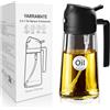 YARRAMATE Spruzzino Olio 2 in 1 per Friggitrice Aria 470 ml | Dosatore bottiglia e oliera spray da cucina, nebulizzatore per alimenti, accessori spruzzatore, nero