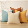 Topfinel Federe per Cuscini 60x60 Arancione-Blu 4 Pezzi con Motivo a Mulino - Fodere Decorative per Divano Letto Sedie Giardino Soggiorno Camera da Letto Cameretta in Velluto Moderno