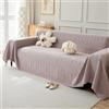 VanderHOME Copridivano in Ciniglia,Copri Divano 3 Posti,Telo Copridivano Universale，Copridivano Multifunzionale, Utilizzabile Come Coperta da Divano, Lenzuolo 230 * 300cm-Rosa