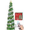 HMASYO Albero di Natale Artificiale a Paillettes 180cm con 100 Luci a LED Timer e Telecomando, Montaggio Istantaneo, Alimentazione USB - Decorazione per Interni Casa, Appartamento, Veranda, Feste
