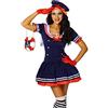 Atixo A-12388_S/M Carnevale festa a tema, dolce costume marino, blu/rosso/bianco, taglia Atixo:S-M