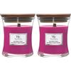 WoodWick Candela profumata Hourglass media con stoppino crepitante | Frutti di bosco e barbabietole | Durata della fragranza: fino a 20 ore (Confezione da 2)