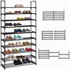 Relaxdays Scarpiera con Montaggio ad Incastro, Mobile Portascarpe 10 Ripiani, HLP 175,5 x 93 x 30,5 cm, in Metallo, Nero