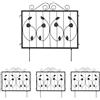 Relaxdays Recinzione per Aiuole, Set 4 Pannelli per Cortile e Giardino, Design Rose e Foglie, Ferro, HL: 60x60 cm, Nero