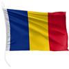 FLAGLY bandiera per barca Romania 30 x 20 cm formato orizzontale - peso del tessuto 115g/m² - stampata, robusta con corda e occhiello, accessori per barca barca a motore