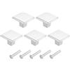 Sourcing Map 5 pomelli quadrati per armadietti, 3 cm in lega di alluminio solido in argento, maniglie per cassetti per mobili da cucina, cassettiere e armadi camera da letto