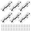 Zykra 6 Pezzi Slide Bolt con Viti, Chiavistello Scorrevole Inox per Interni Esterni Argento Chiavistello per Porta in Legno Bullone Serratura Porta per Cancelli, Finestre, Recinzioni, Cancelli da Giardino