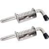 Colexy 2pcs Chiavistelli a Molla in Acciaio Inox, Robusti Chiavistelli per Porta con Impugnatura,Chiavistello Ideali per Porte a Capannone, Finestre, Scaffali, Cortili e Garage, 10 x 128 mm (Argento)