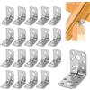 HURODZ Staffa angolare per carichi pesanti in acciaio inox zincato, 20 pezzi | 50 x 50 x 35 x 1,8 mm, connettore angolare con scanalatura a 90 gradi, in metallo, per carichi pesanti, argento zincato