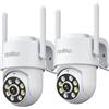 Reobiux 1080P Telecamera Wi-Fi Esterno/Interno,Videocamera Sorveglianza Esterno,2.4/5G WiFI,PTZ,Cablata,Visione Notturna Colori,Audio Bidirezionale,Rilevamento Persone,Allarme,Usb,IP66