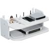 Tissting Mensola Router, Porta Router Wifi da Parete 30 x 20 x 12 cm Scatola Portaoggetti per Router Scaffale da Parete Ripiani Galleggianti Rack TV Set Top Mensole da Muro Per Router, Media Box