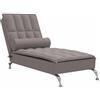 vidaXL Chaise Longue Massaggi con Capezzale Tortora in Tessuto