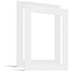 JUNOMI® Set da 2 Passepartout 40x50 cm Dimensioni Esterne - per Formato Immagine 30x40 cm - Spessore 1,5 mm - Colore Bianco Puro
