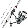 VEVOR Set Canna in Due Pezzi da 2,13 m da Pesca e Mulinello Canna in Fibra di Vetro e Fibra di Carbonio IM6, con 7+1 Cuscinetti a Sfera e Impugnatura in EVA, per la Pesca in Acqua Salata e Dolce