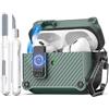 R-fun Compatibile con AirPods Pro 2 generazione (coperchio pop-up auto) con kit di pulizia, per Airpods Pro 2/1 gen (2023/2022/2019), per custodia Airpods Pro (USB-C/Lightning),Verde pino