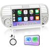 RUXYAXFOL Autoradio con Sistema Linux e schermo IPS da 7 pollici, compatibile con Fiat 500 (2007-2015)| CarPlay & Android Auto wireless integrati | Supporta AM/FM/RDS | con DSP/USB/Bluetooth/Microfono Bianco
