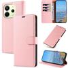 KKEIKO Cover per Redmi Note 14 4G, Antiurto Custodia in PU Pelle con Blocco RFID, Magnetico Protettiva Cover per Redmi Note 14 4G, Rosa