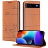 XINYEXIN Custodia per Google Pixel 6a, Cover a Libro in Pelle PU con Blocco RFID, Slot per Carte, Supporto, Protezione Completa Antiurto - Marrone