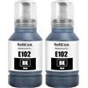LAIPENG E102 Multipack Compatibile con T102 Flaconi di Inchiostro per ET-2750 ET-2751 ET-2756 ET-2850 ET-2856 ET-3750 ET-3850 ET-4750 ET-4850 ET-4856 ET-15000 (2 Nero)