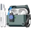 R-fun Compatibile con AirPods Pro 2 generazione (coperchio pop-up auto) con kit di pulizia, per Airpods Pro 2/1 gen (2023/2022/2019), per custodia Airpods Pro (USB-C/Lightning),Verde pino