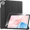 Heioloo Custodia per Honor Pad 10 12.1 2025 Cover in Pelle Case, + [1 Pezzi] Vetro Temperato Pellicola Protettiva [Auto Svegliati/Sonno][Supporto Funzione ] [Anti-Scratch] Nero
