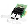 Euqvos Scheda di rete PCIE 10GbE per Intel X550-T2 - Chip ELX550AT2, doppie porte RJ45 PCI Express v3.0 X4, NIC 10Gb per Windows Server, Windows 7/8/10, Linux