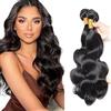 AiPliantfis Body Wave Bundles Human Hair Capelli Veri Tessitura Human Hair Extensions Capelli Umani Natural Black 50g/PC 150G Double Weft Unprocessed Virgin Remy Hair for Women 20 22 24 Pollici