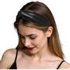 ZLYC Fascia elastica in seta di gelso annodata per capelli da donna (nero tinta unita), taglia unica