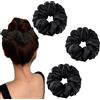 Upstore 4 elastici per capelli in raso oversize da 16 cm, extra large, elastici per capelli in seta satinata, elastici per capelli per coda di cavallo, per donne e ragazze