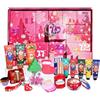 Karestcorp Calendario dell'Avvento 2025, regalo di Natale per donne, set spa da 24 pezzi, crema per le mani, bagnoschiuma, lozione per il corpo, sapone, bomba da bagno per albero di Natale, set regalo con