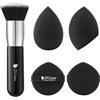 DUcare Spugnette per trucco con pennello per fondotinta, spugna per fondotinta liquido, BB cream, polvere minerale lucidante