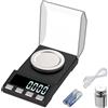 KUBEI 100 g/0.001 g USB ricarica milligrammo, mini bilancia digitale ad alta precisione, bilancia per lettere dorata, bilancia per gioielli con pesi di calibrazione, pinzette