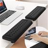 Fleymu Supporto Polso e Gomito per Scrivania, 2 Pezzi Bracciolo Ergonomico in Memory Foam, Forma L Rimovibile 30 cm per Tastiera