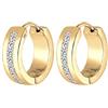Elli, orecchini ad anello da donna in argento 925 dorato con zirconi dal taglio brillante, argento, colore: gold, cod. 0307532015