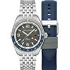 Spinnaker Fleuss GMT SP-5120 - Orologio automatico da uomo, 43 mm, con cinturino in acciaio inox massiccio, Grigio scuro